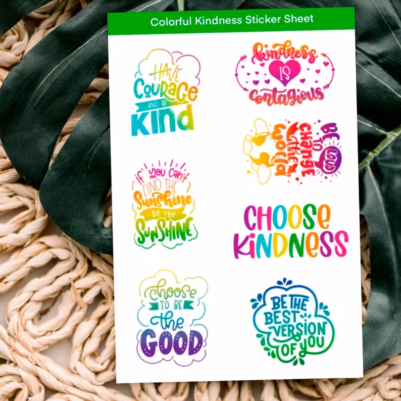 Savannah + James - 4pk Kindness Sticker Sheet