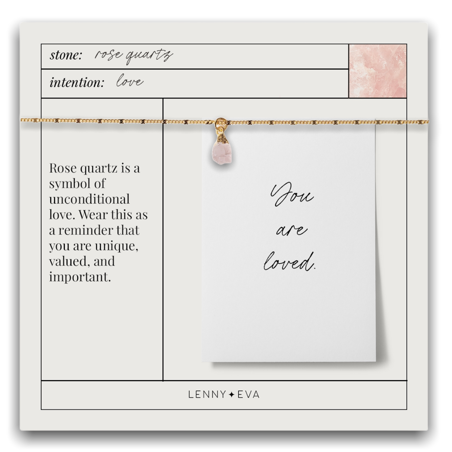 Lenny&Eva  - Bella Necklace-Rose Quartz