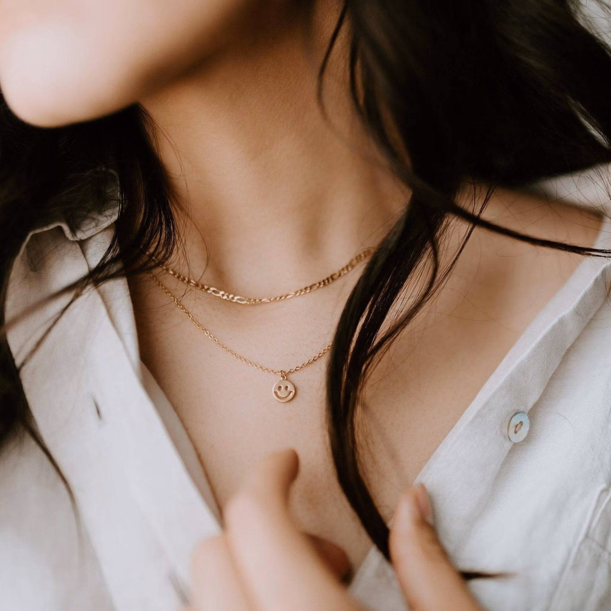 Sydney Rose - Tiny Smile Gold Necklase