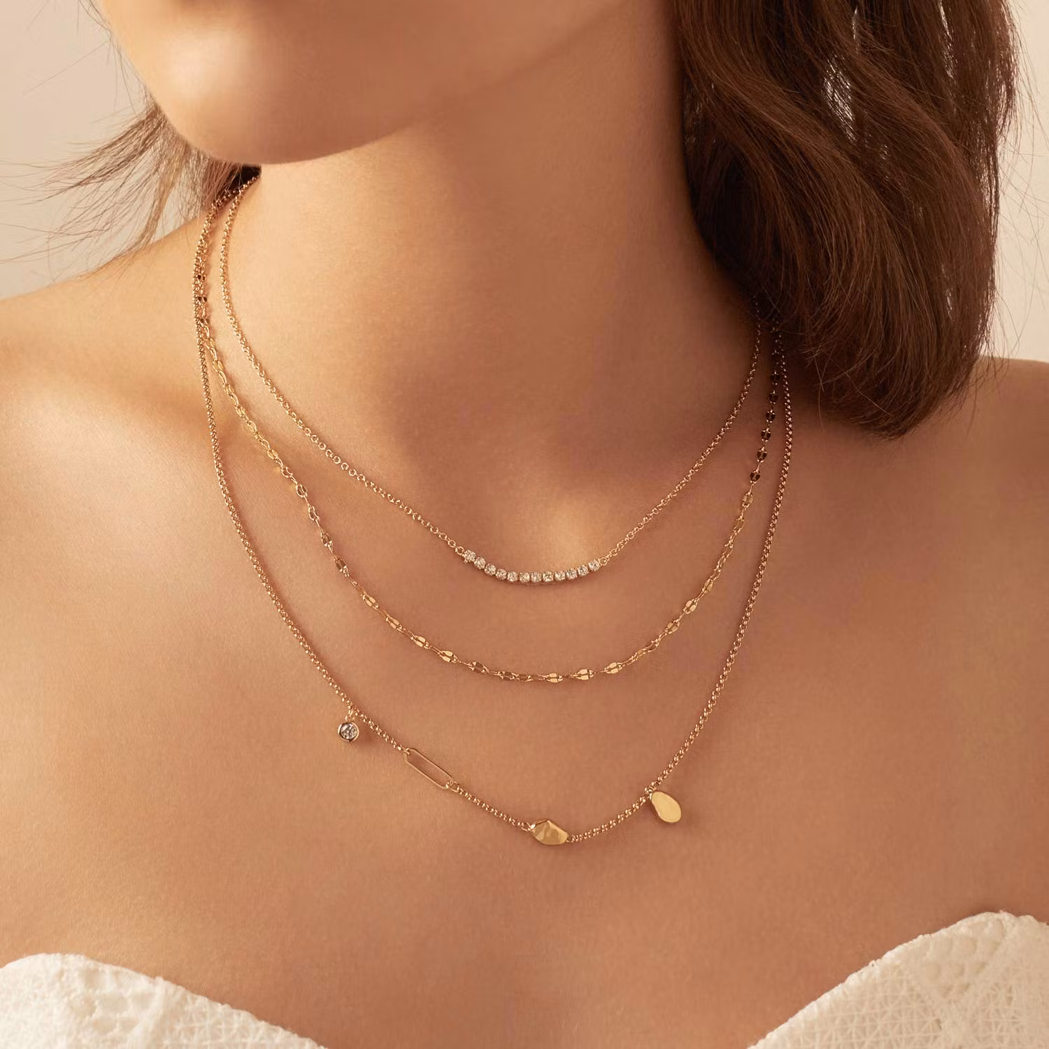 Wanderlust + Co - Flow Gold Drop Necklace