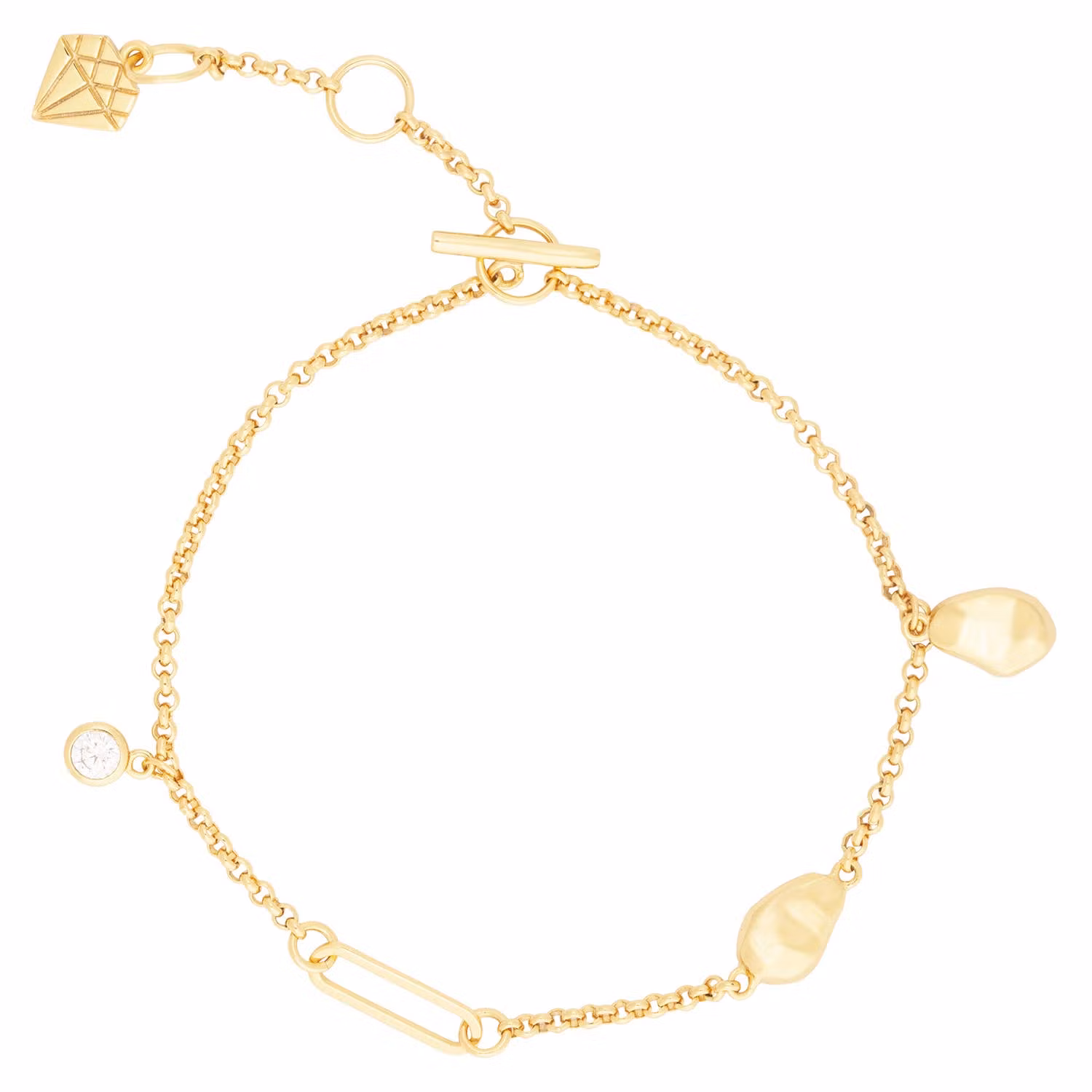 Wanderlust + Co - Flow Gold Drop Toggle Bracelet