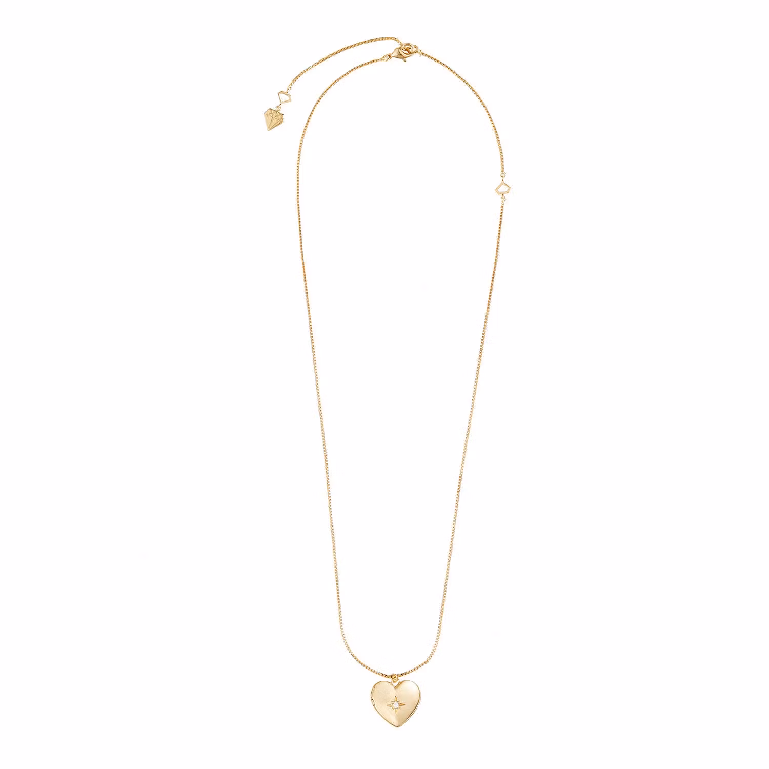 Wanderlust + Co - Heart Gold Locket Necklace
