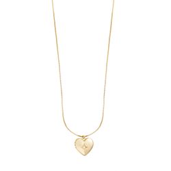 Wanderlust + Co - Heart Gold Locket Necklace