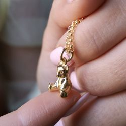 Lily Charmed - Teddy Bear  Gold Necklace