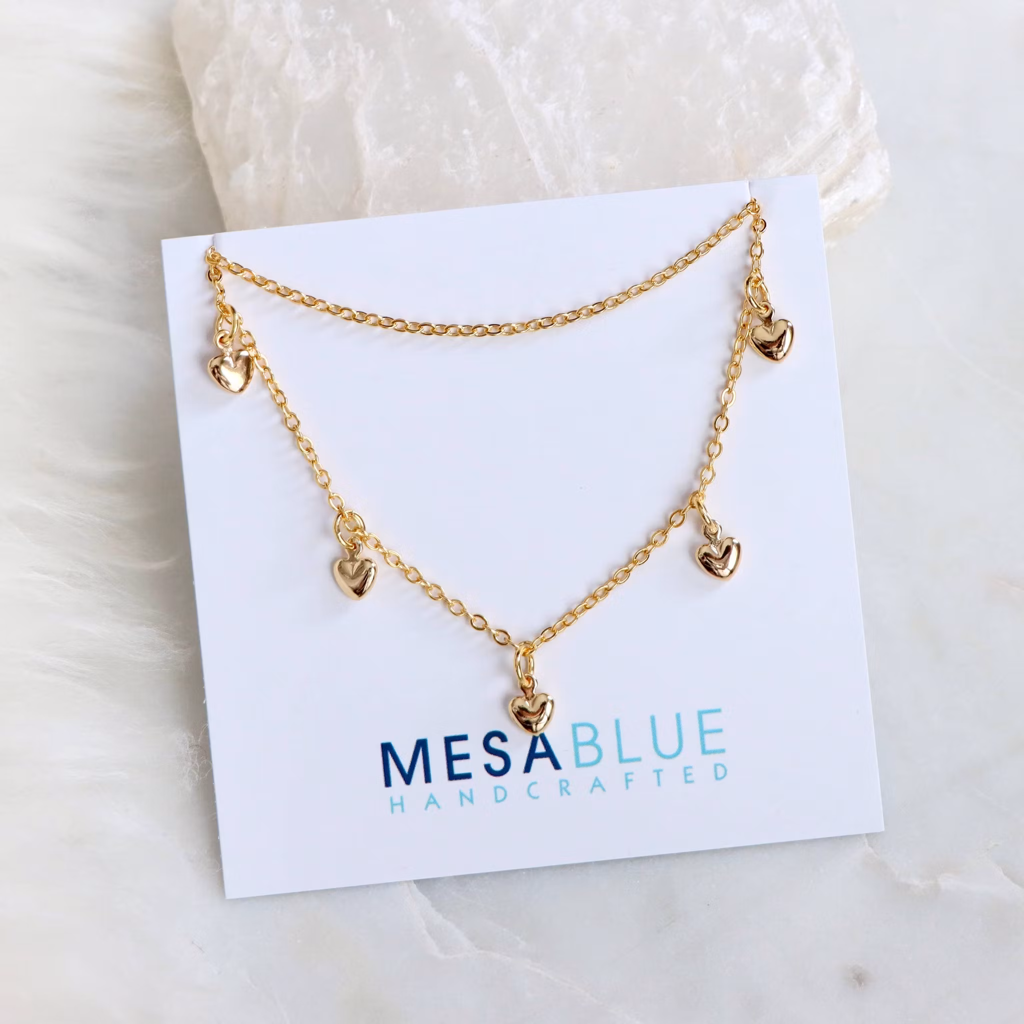 Mesa Blue - Dangle Heart Necklace
