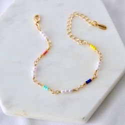 Mesa Blue - Pearl Beaded Bracelet