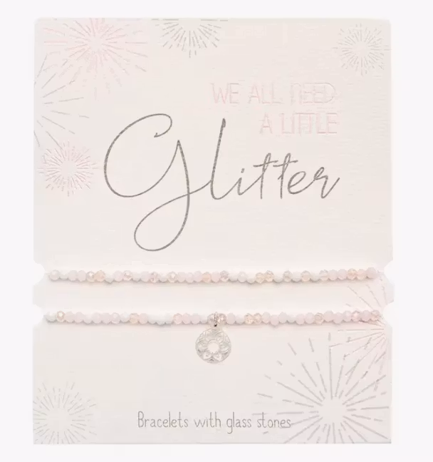 Crystals HCA Jewellery -  2pk Glitter Bracelet - Mandala of Love - Pink
