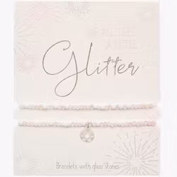Crystals HCA Jewellery -  2pk Glitter Bracelet - Mandala of Love - Pink