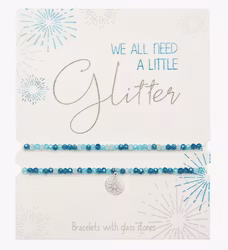 Crystals HCA Jewellery -  2pk Glitter Bracelet - Mandala of Luck - Blue