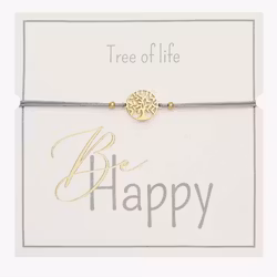 Crystals HCA Jewellery -  "Be Happy Bracelet" - Goldplated  Tree of Life