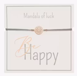 Crystals HCA Jewellery -  "Be Happy Bracelet" - Rosegoldplated Mandala of Luck