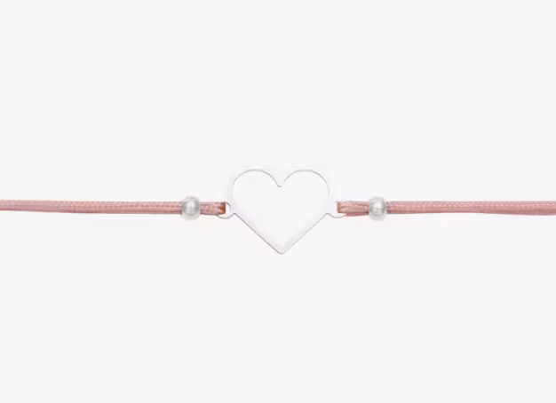 Crystals HCA Jewellery -  "Be Happy Bracelet" - Silver Heart