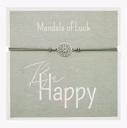 Crystals HCA Jewellery -  "Be Happy Bracelet" -SILVER plated Mandala of Luck
