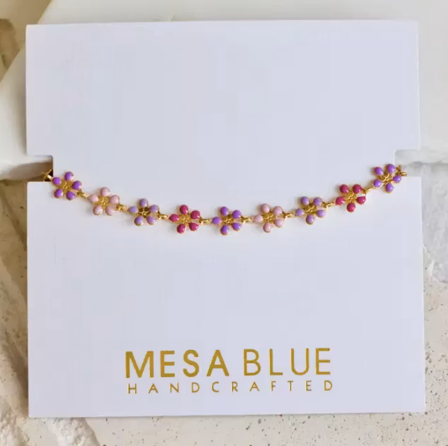 Mesa Blue - Purple  Flower Bracelet