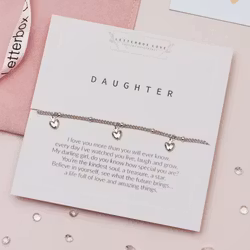 Letterbox Love - Daughter Wish  Silver Bracelet
