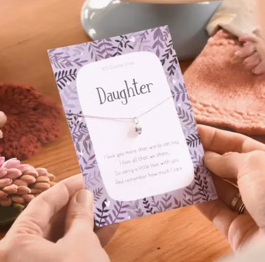 Manta Makes - Hjerte Sølvkjede - "Daughter"