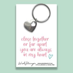 Wishstring Keyring- "Always in my heart"