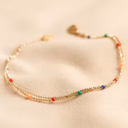 Lisa Angel - Rainbow Enamel Ball Chain Layered Bracelet