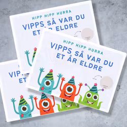 3pk Vipps Skrapekort - Monster