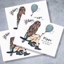 3pk Vipps Skrapekort - Skatergirl