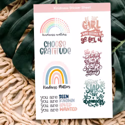 Savannah + James - 4pk Kindness Sticker Sheet