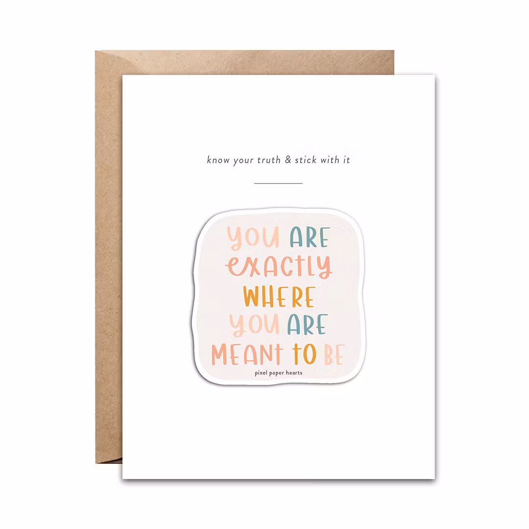 Pixel Paper Heart Sticker Card - Meant to be