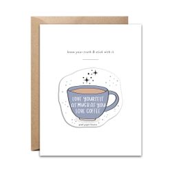 Pixel Paper Heart Sticker Card - Coffee
