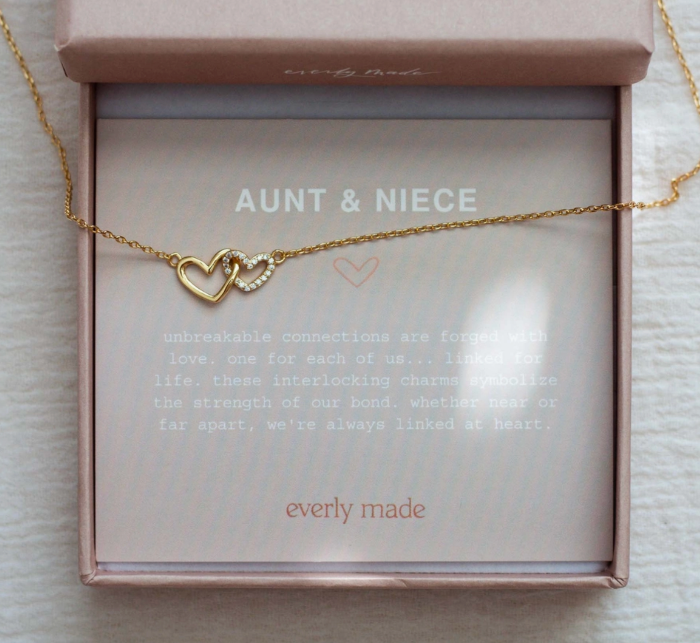 Everly Made - Linked Heart - Tante/Niece Gullkjede