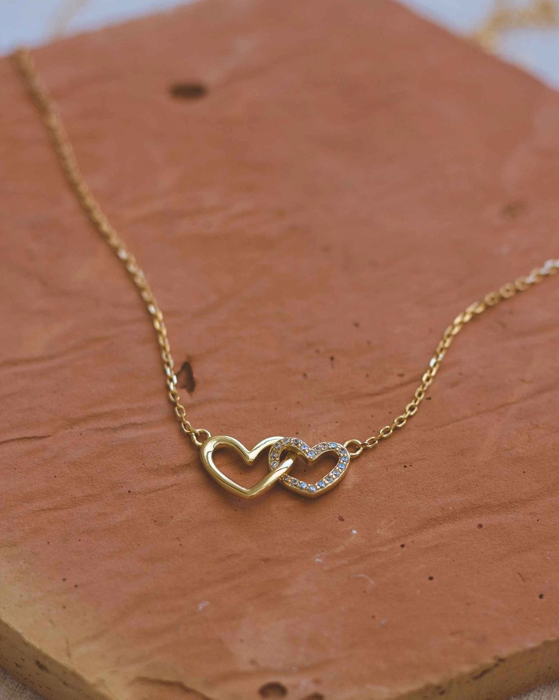 Everly Made - Linked Heart - Tante/Niece Gullkjede