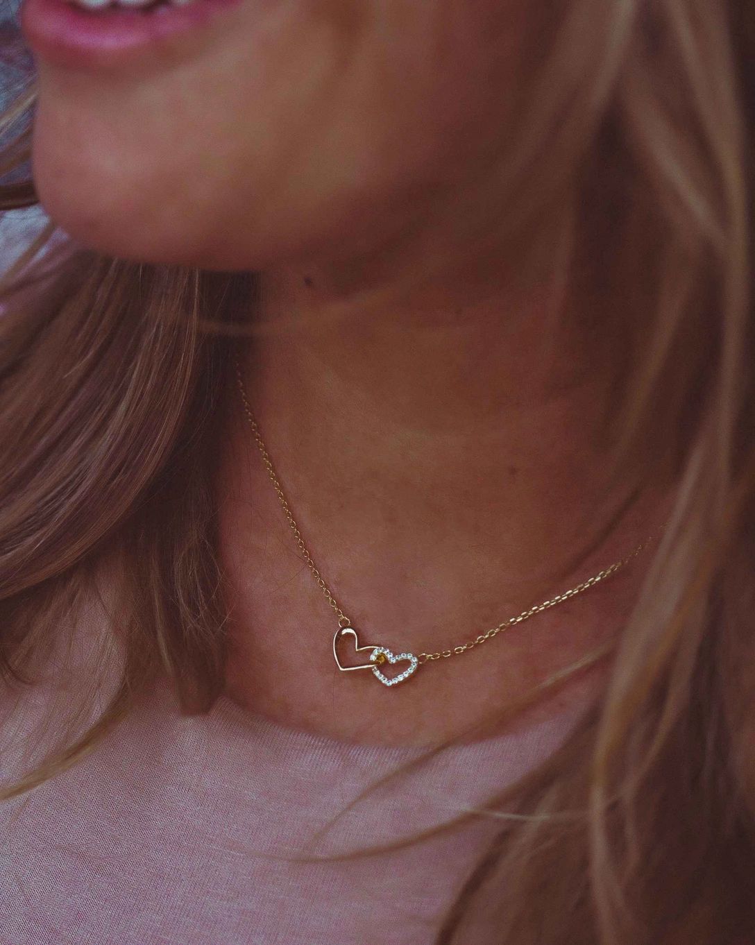 Everly Made - Linked Heart - Tante/Niece Gullkjede
