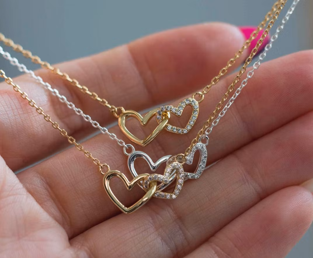 Everly Made - Linked Heart - Pappas Jente - Gullkjede