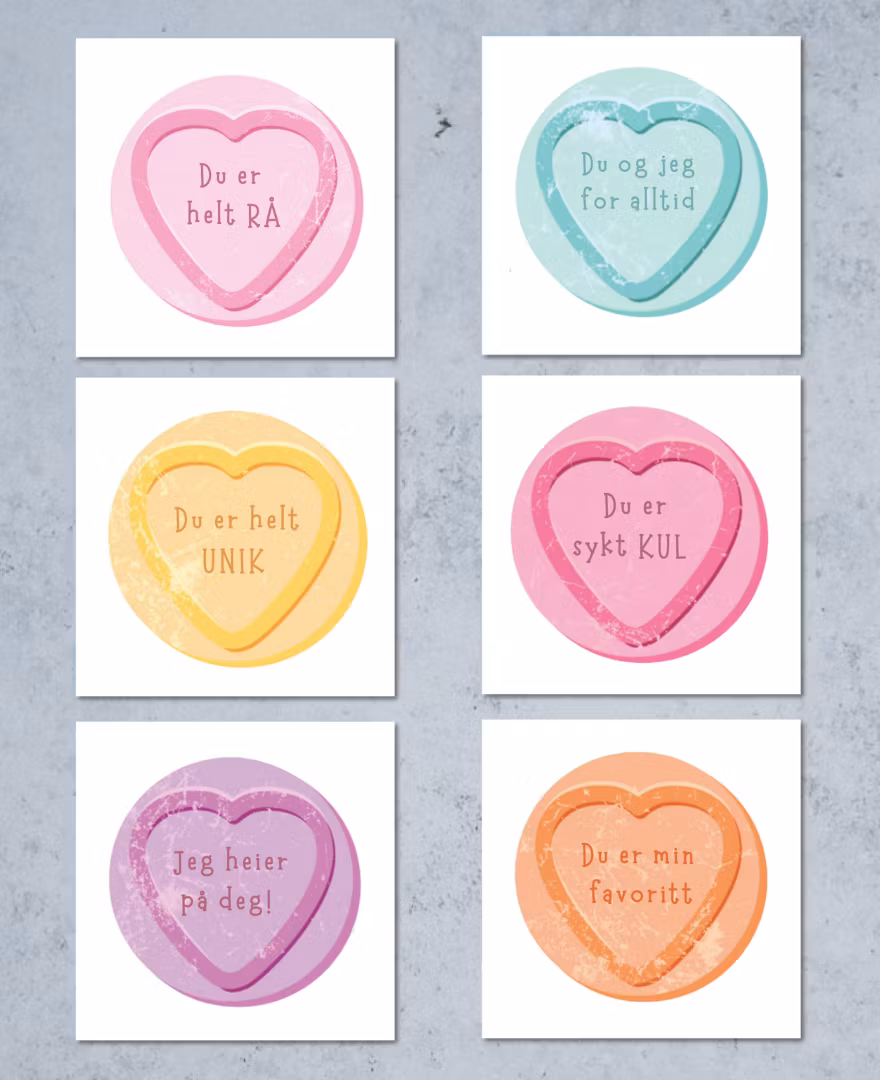 6pk Love Heart Cards