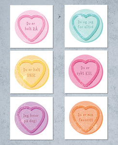 6pk Love Heart Cards