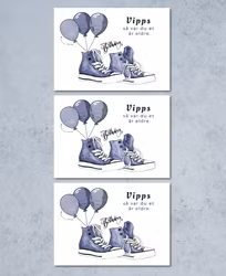 3pk Vipps Skrapekort - Blue Sneakers