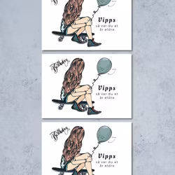 3pk Vipps Skrapekort - Skatergirl