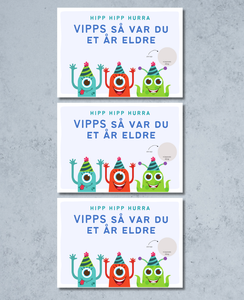 3pk Vipps Skrapekort - Monster