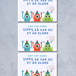 3pk Vipps Skrapekort - Monster
