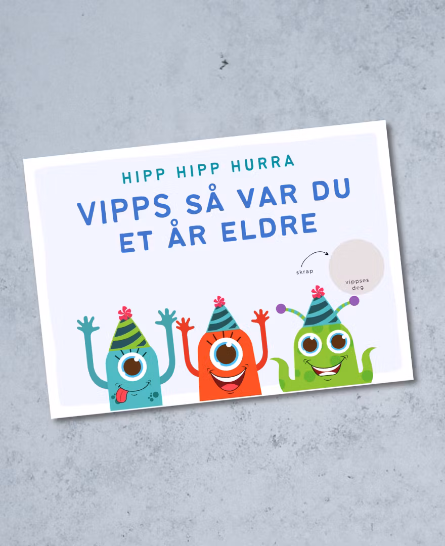 Vipps Bursdagskort - Monsters