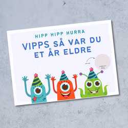 Vipps Bursdagskort - Monsters