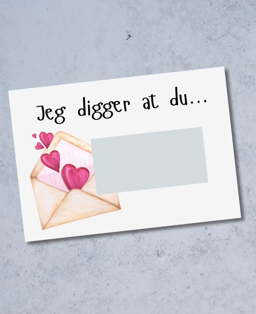 9pk "Du er....." Skrapekort