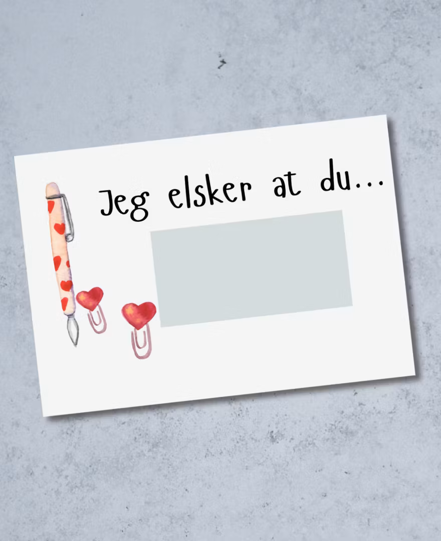 9pk "Du er....." Skrapekort