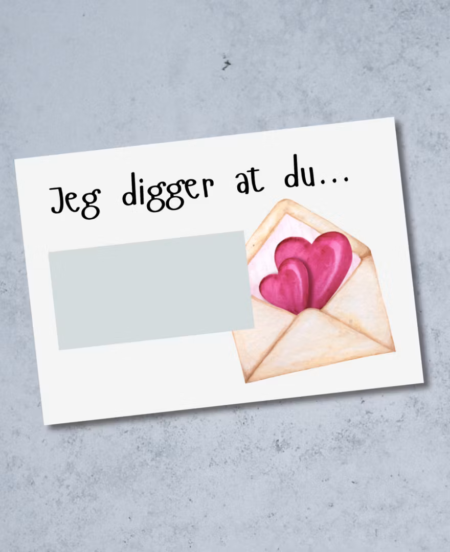 9pk "Du er....." Skrapekort