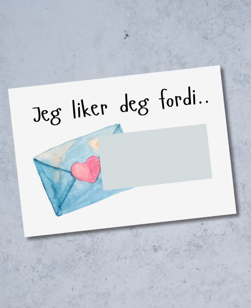 9pk "Du er....." Skrapekort