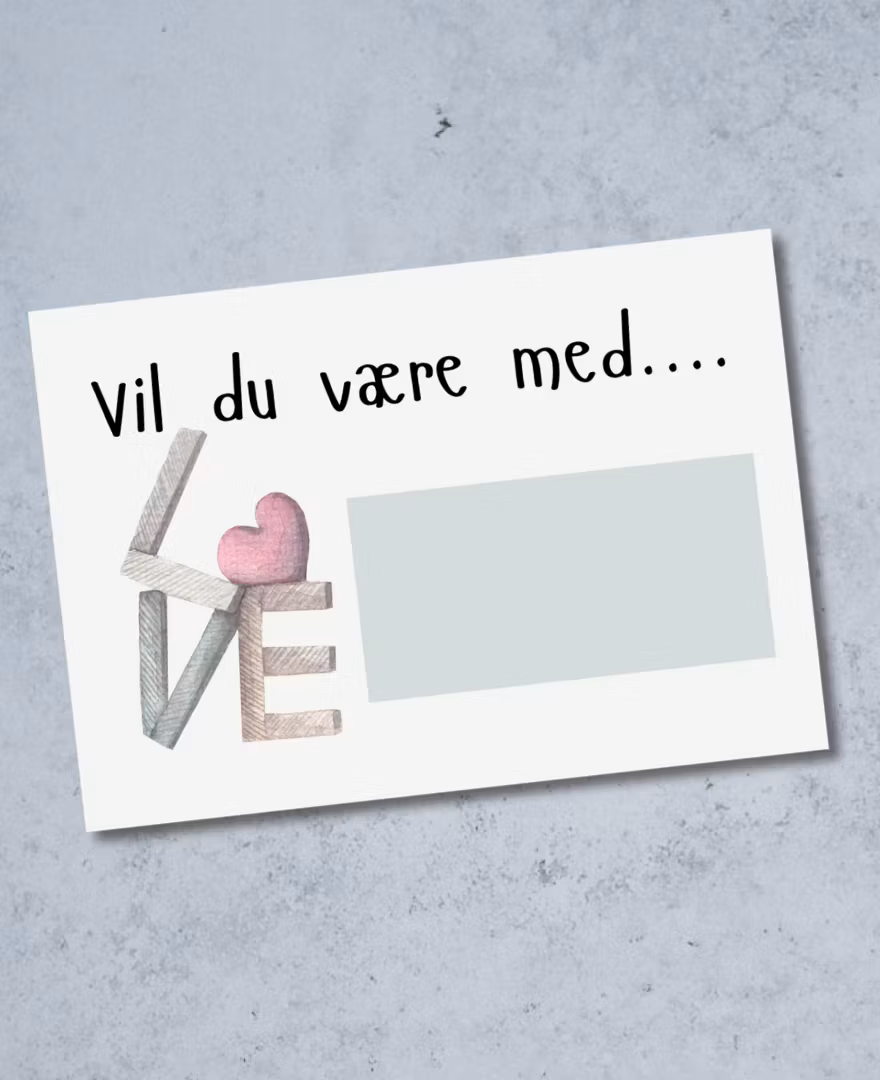 9pk "Du er....." Skrapekort