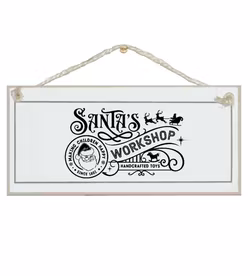Crafty Clara Wooden Sign - "Santa's Workshop"