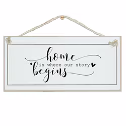 Crafty Clara Wooden Sign - "Home is where our story begins"
