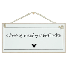 Crafty Clara Wooden Sign - A dream is a wish the heart make