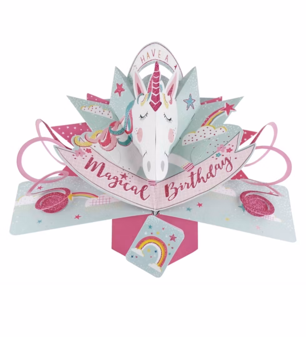 Second Nature  Pop-up Card - Birthday Unicorn