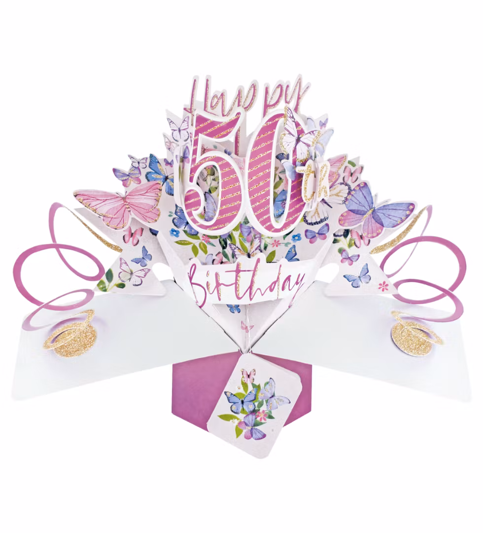 Second Nature Pop-up Card - 50th Birthday
