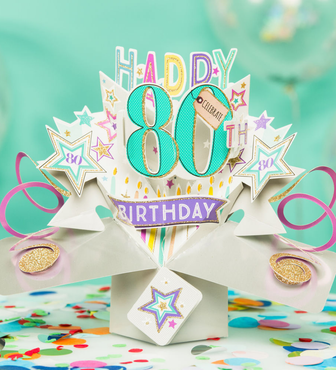 Second Nature Pop-up Card - 80th Birthday